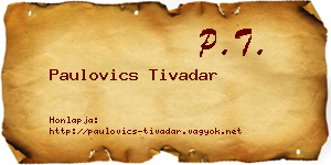 Paulovics Tivadar névjegykártya